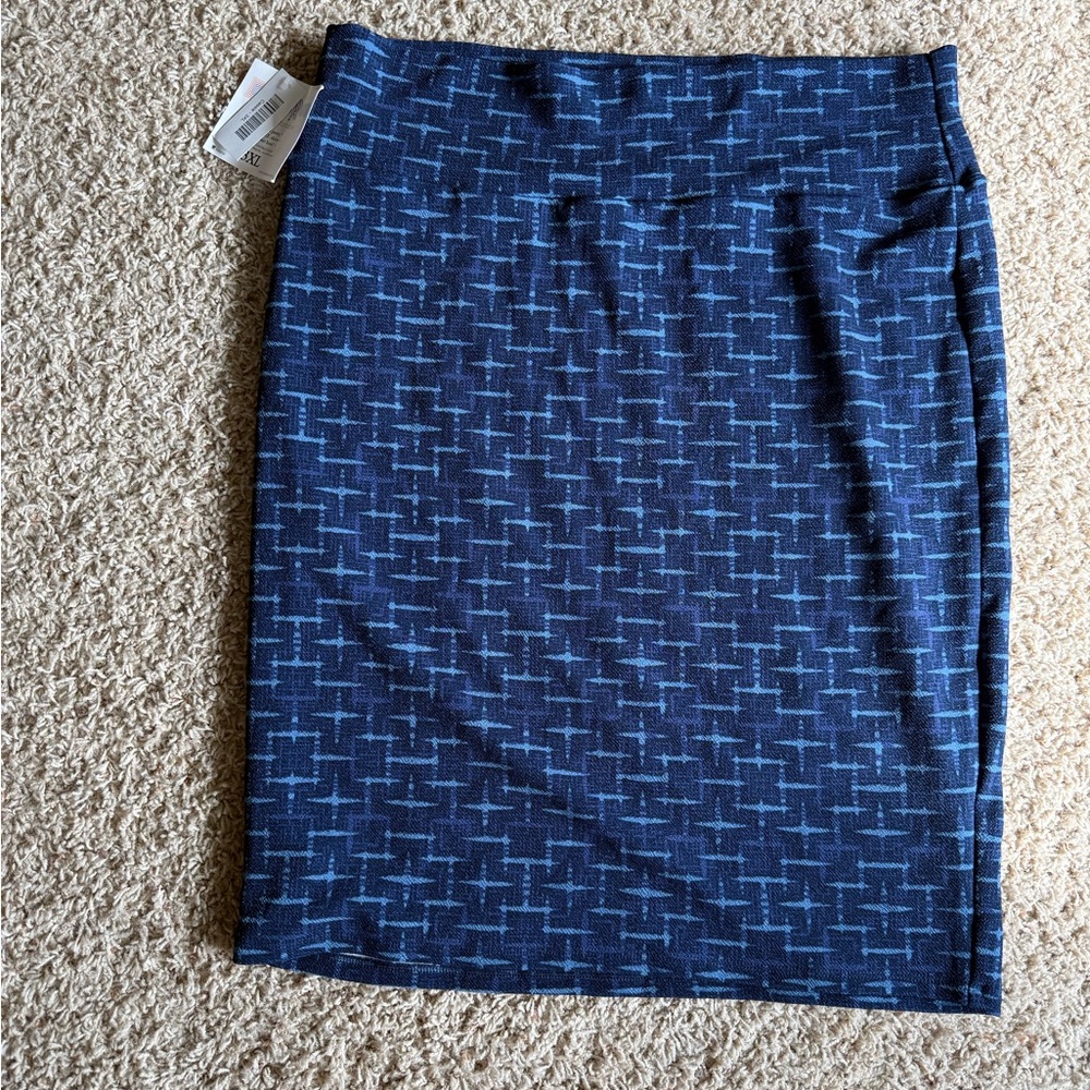 LuLaRoe Navy Geometric Pencil Skirt